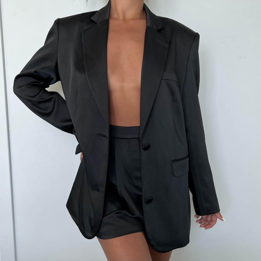 Ronny Kobo Alex satin blazer size S